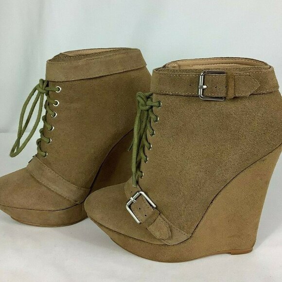 Colin Stuart Wedge Platform Booties 7M - Picture 7 of 8